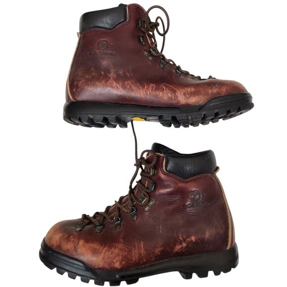 Scarpa Vintage Italian Made Mens Delta Steel Toe Hiking Boots Italy 41 US 8 - Picture 6 of 9